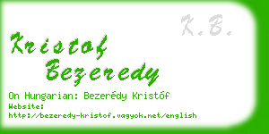 kristof bezeredy business card